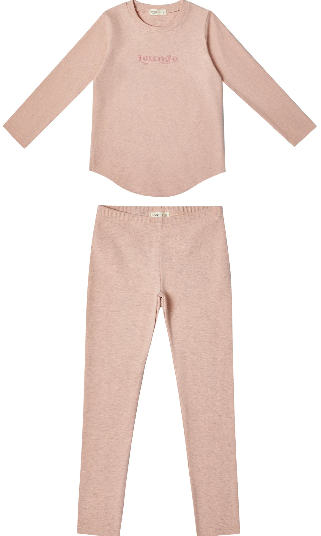Crew Lounge Pink Heathered Set