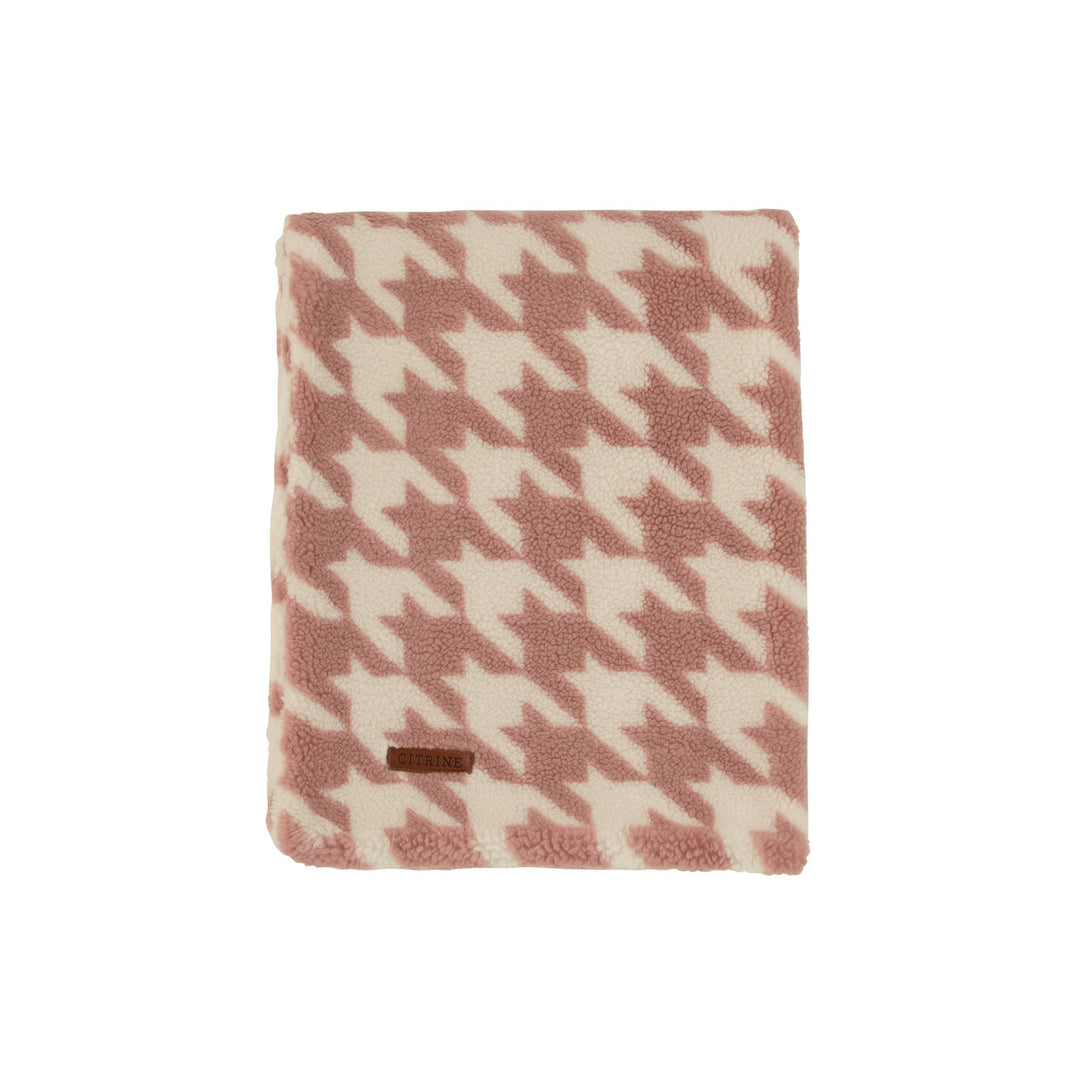 Citrine Sherpa Print Blanket Mauve