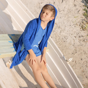 Miss Mini Scalloped Swim Cover Up Boy Soft Cotton Kids Swim Cover Up Scalloped Edge Design