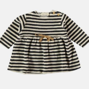 beans striped cotton velvet dress