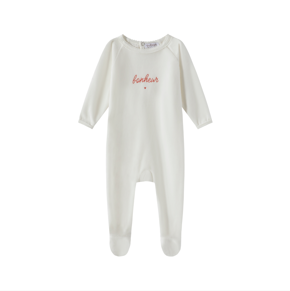 Oubon Bonhuer White Velour Footie