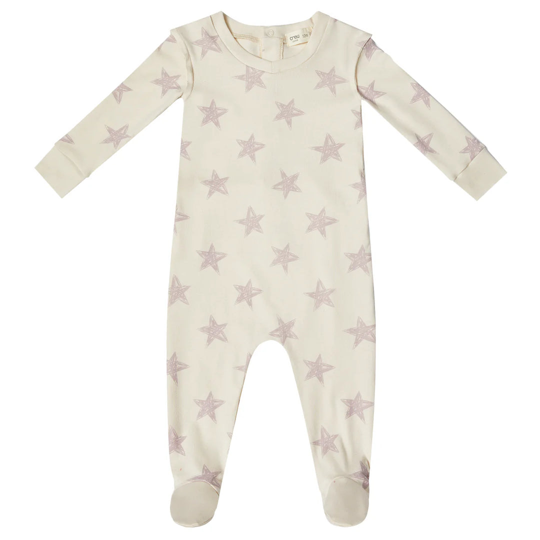 Crew Lounge Lavender Star Footie