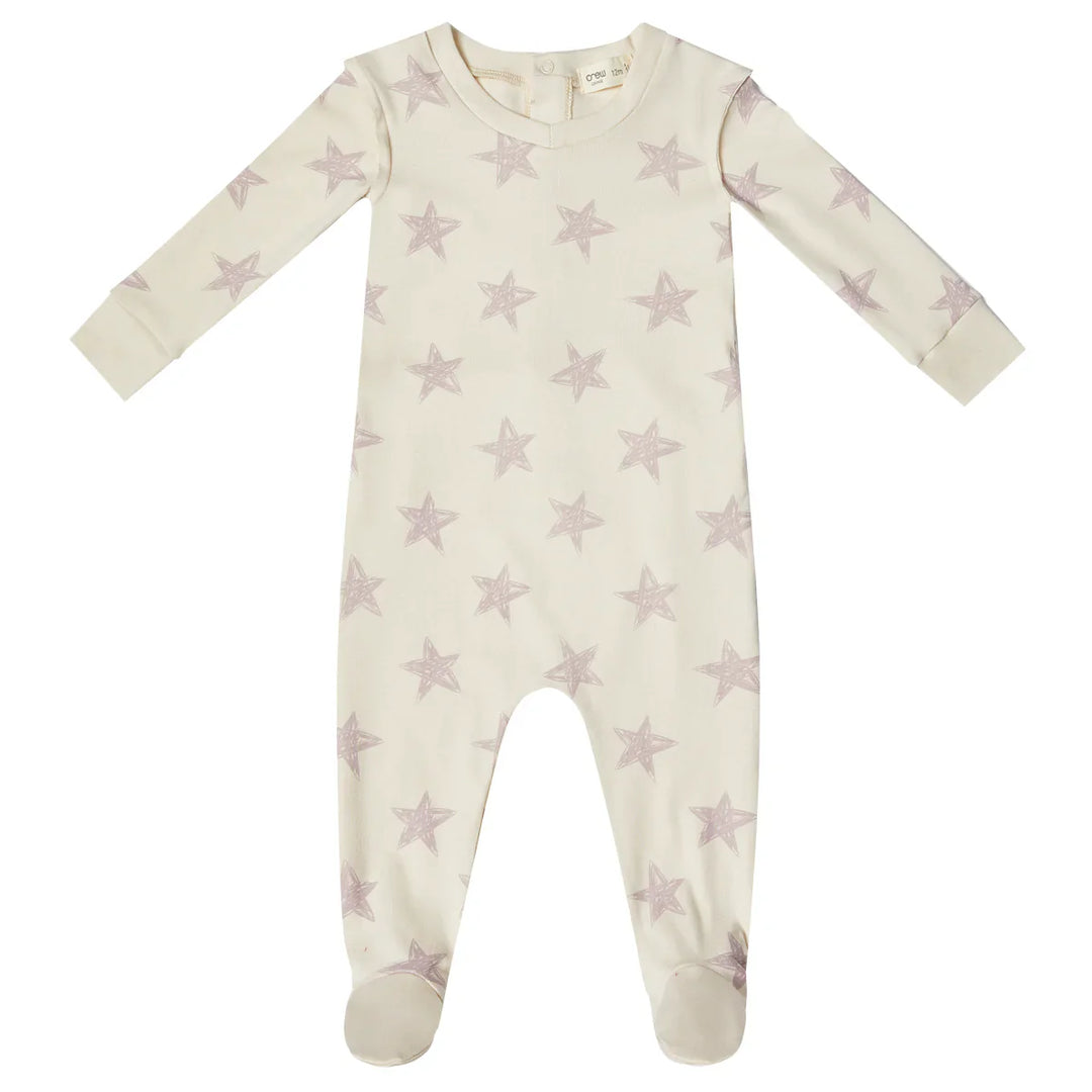 Crew Lounge Lavender Star Footie