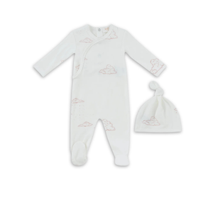 Kipp Baby Starlight Wrap Footie and Hat Soft Cotton Baby Outfit Star Print Design