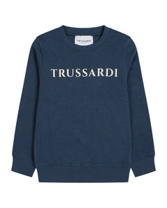 Trussardi Boys Long Sleeve Blue Sweatshirt | Stylish & Comfortable Kidswear