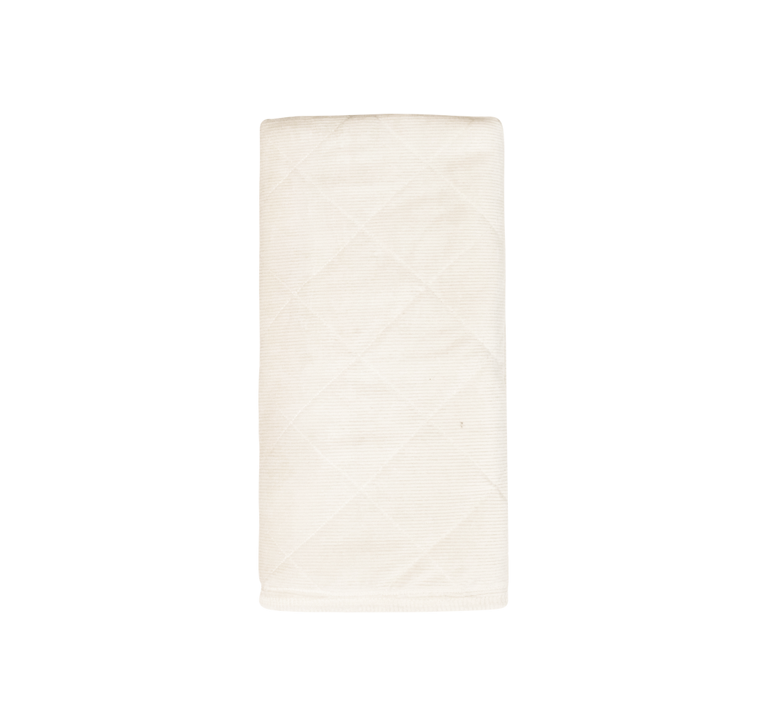 Kipp Baby White Velour Piped Blanket