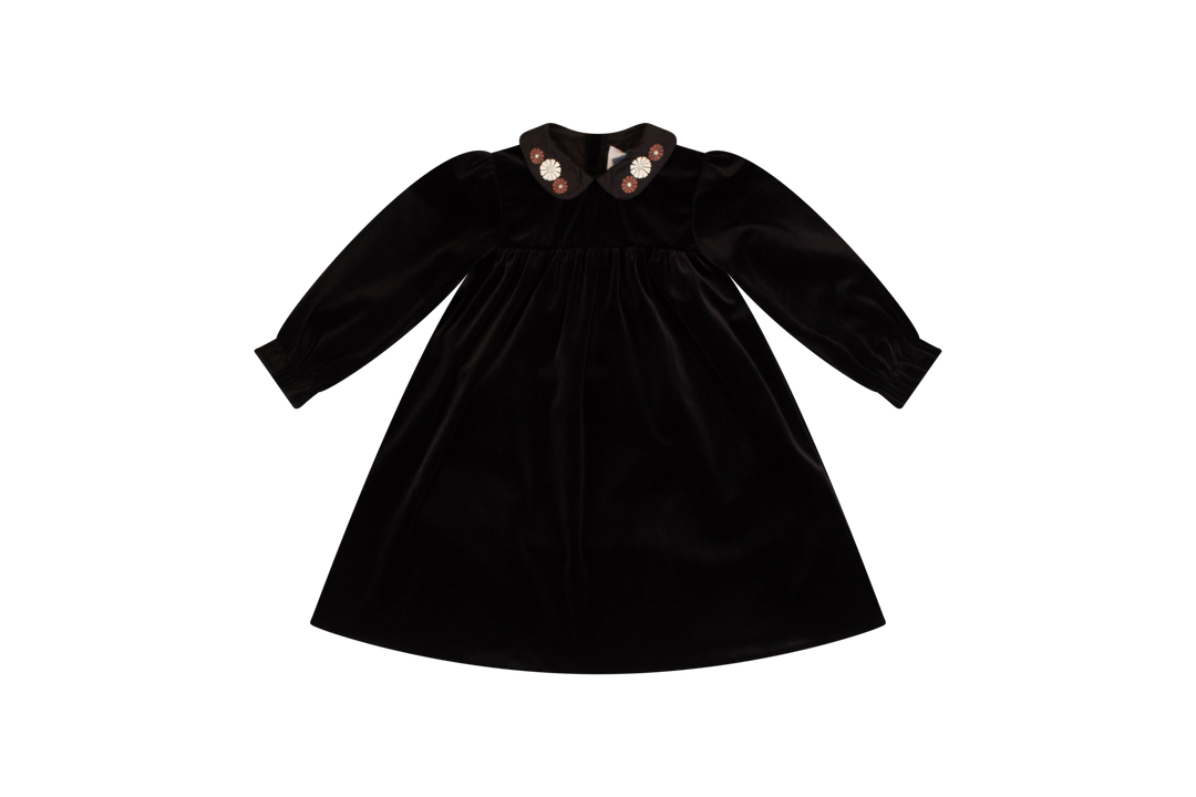 Kipp Black Velvet Embroidered Dress