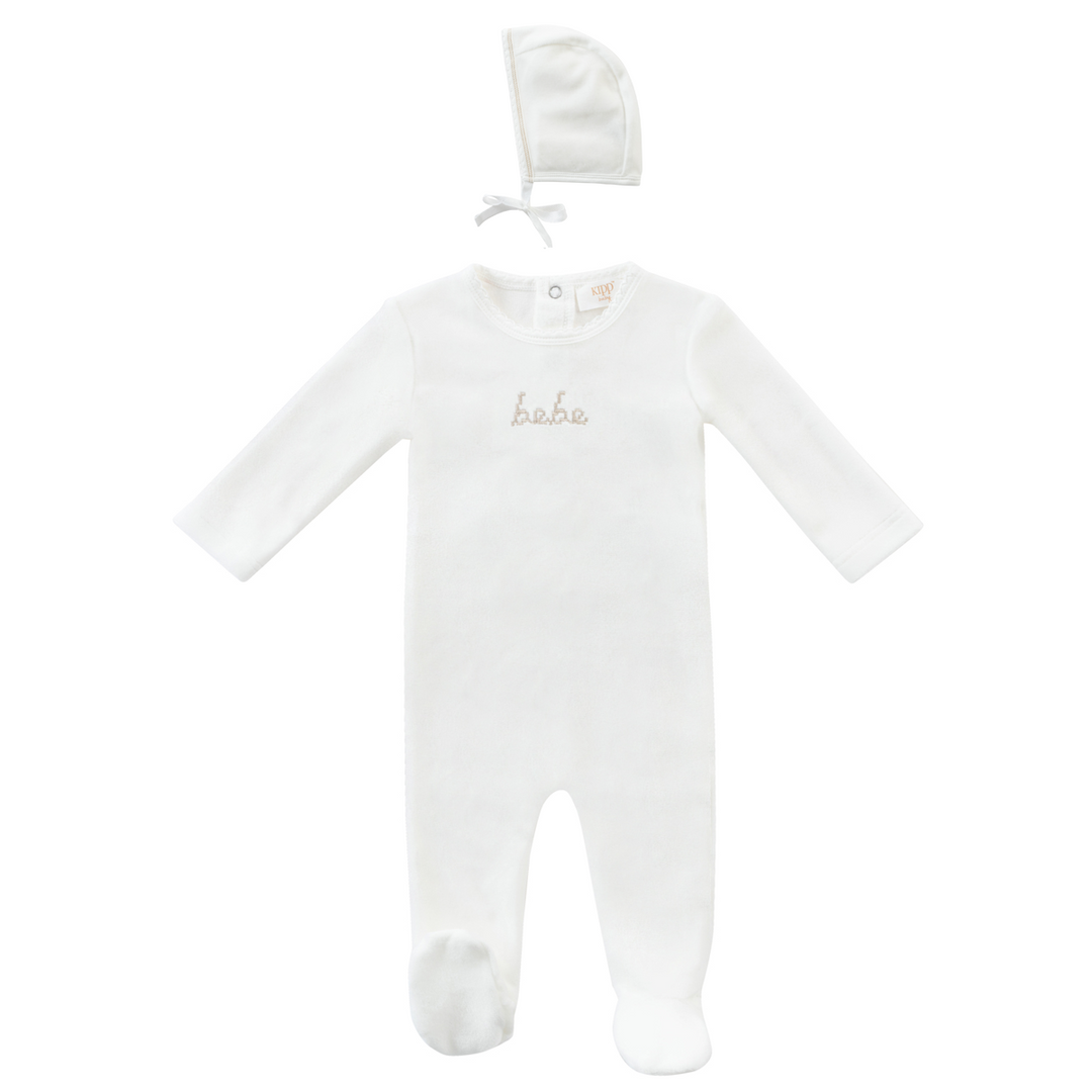 Kipp Baby Stone Bebe Footie + Bonnet