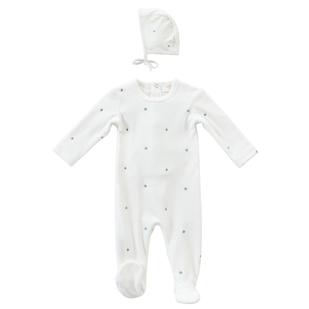 Kipp Baby Sage Star Footie + Bonnet