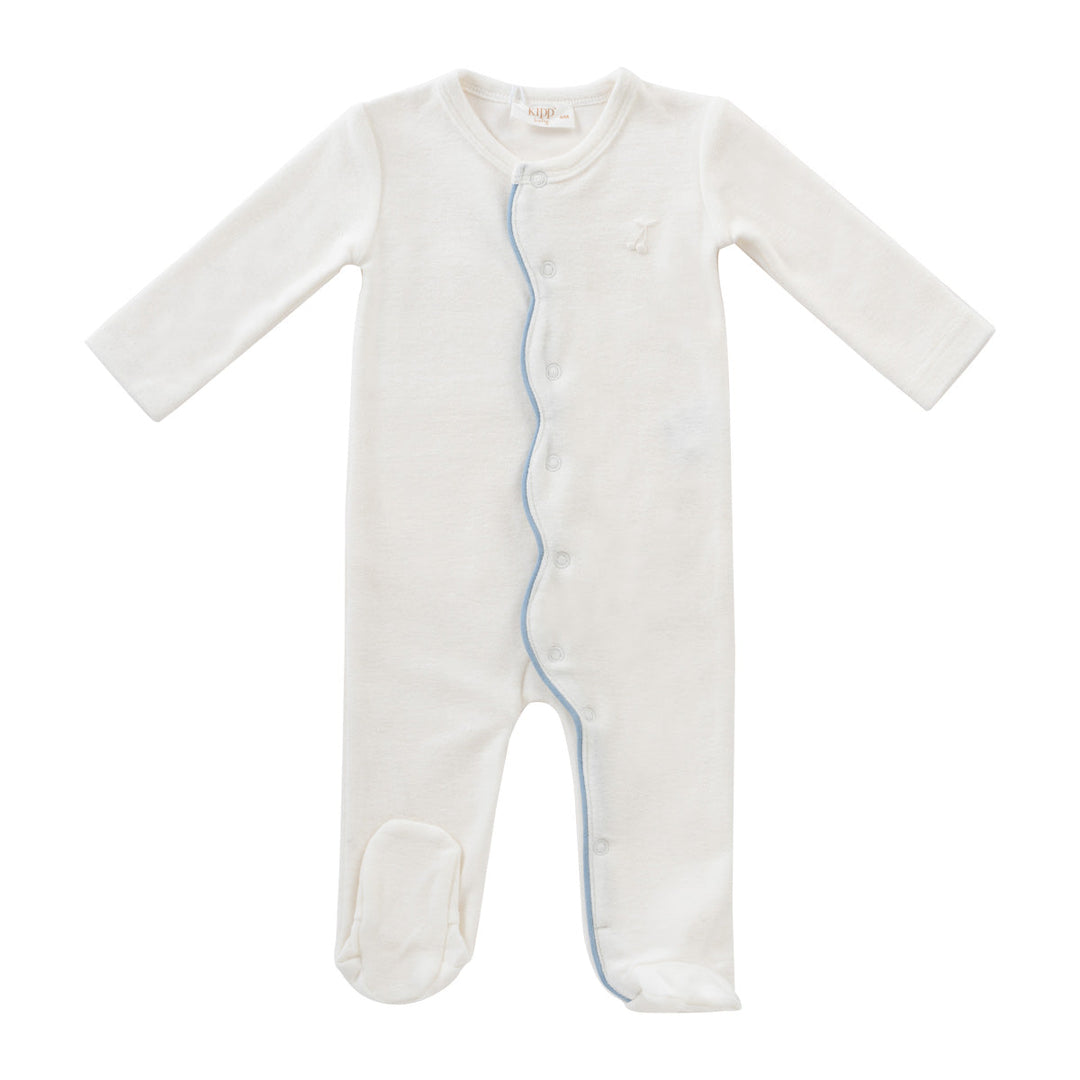 Kipp Baby Blue Scallop Terry Footie