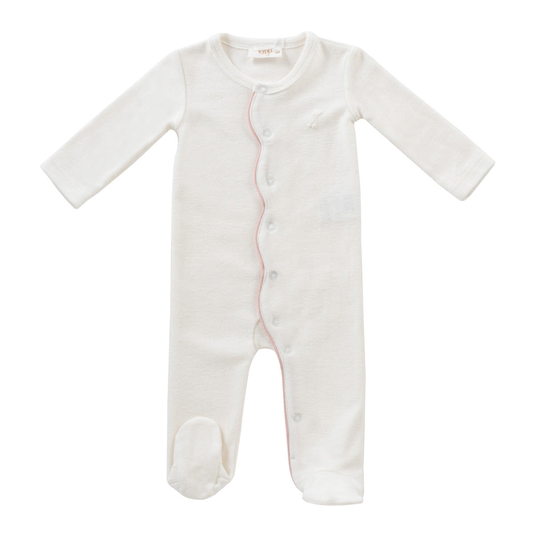 Kipp Baby Pink Scallop Terry Footie