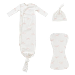 Kipp Baby Pink Knotted Gown Set