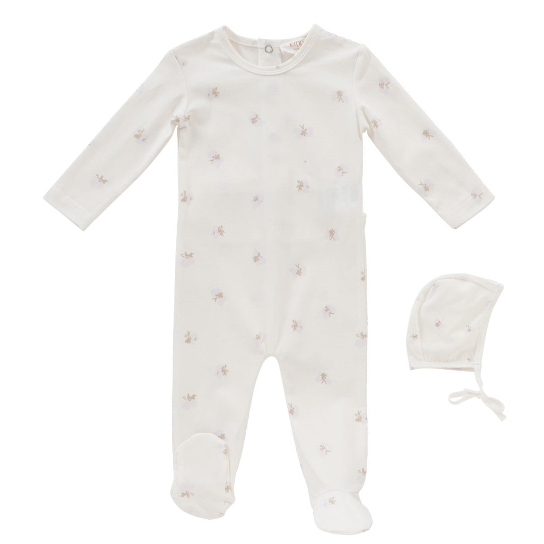 Kipp Baby Violet Butterfly Footie + Bonnet