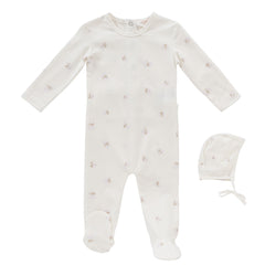 Kipp Baby Violet Butterfly Footie + Bonnet