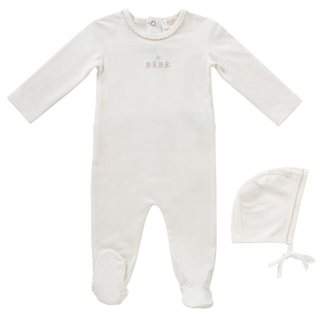 Kipp Baby Stone Bebe Footie + Bonnet