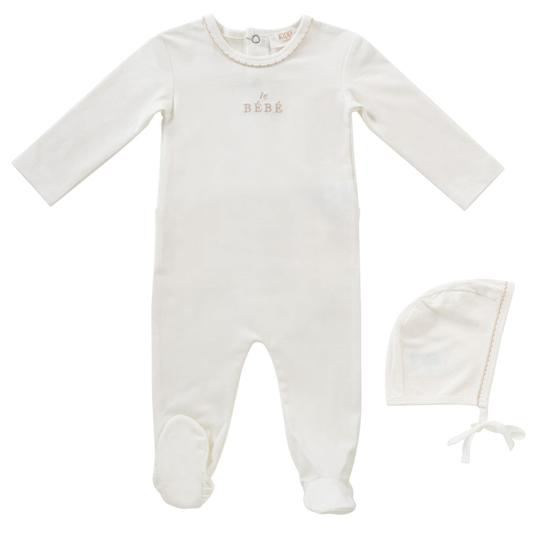 Kipp Baby Stone Bebe Footie + Bonnet