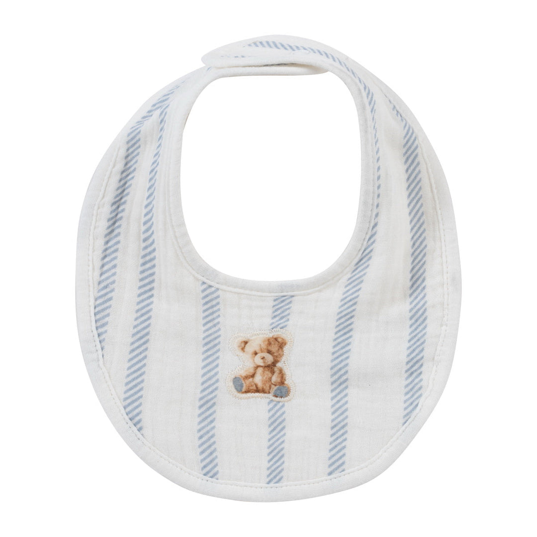 Kipp Baby Blue Stripe Teddy Bib