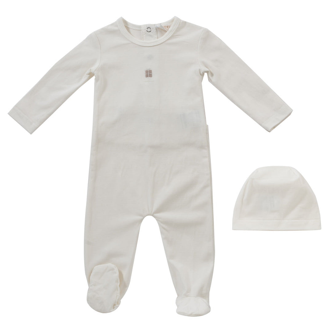 Kipp Baby White Gift Box Footie + Hat