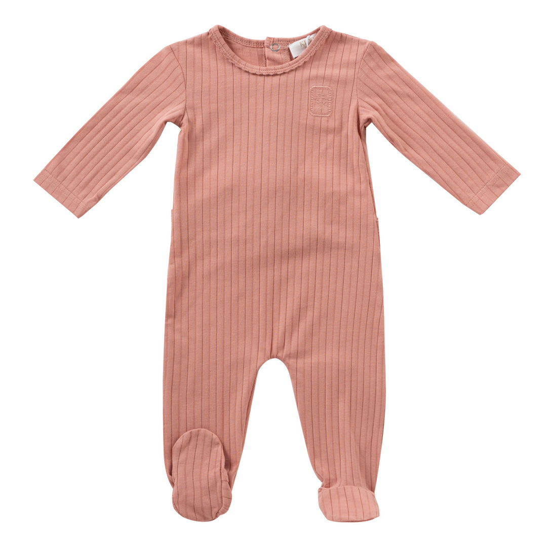 Kipp Baby Blush Embroidered Rib Footie
