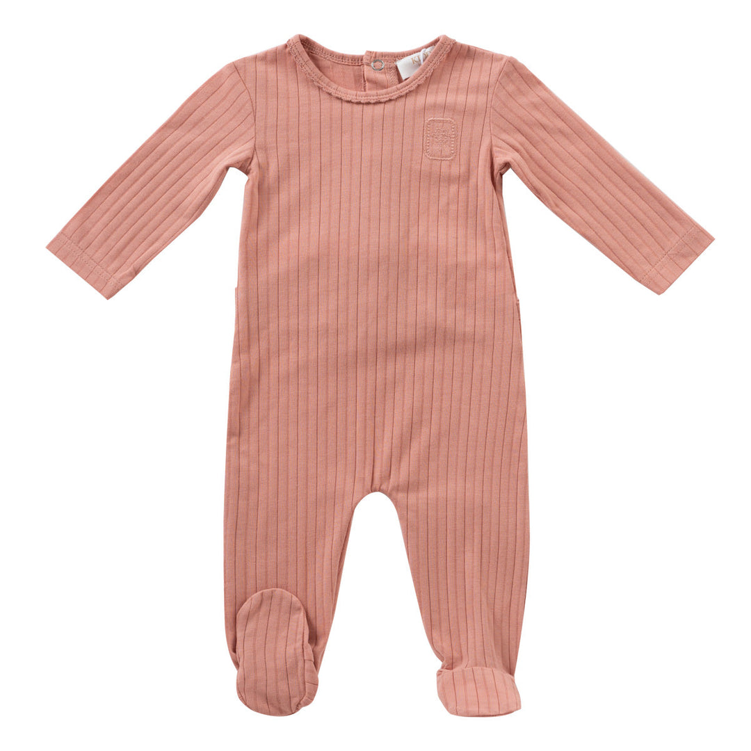 Kipp Baby Blush Embroidered Rib Footie