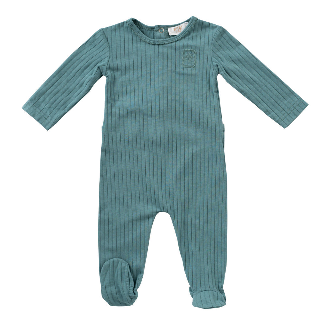 Kipp Baby Green Embroidered Rib Footie