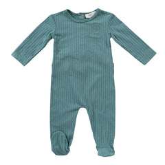 Kipp Baby Green Embroidered Rib Footie