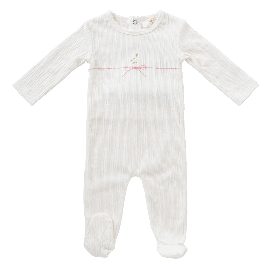 Kipp Baby Pink String Bow Footie