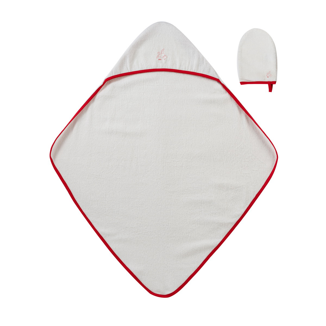 Kipp Baby Red Flying Feathers Towel & Mitt Set