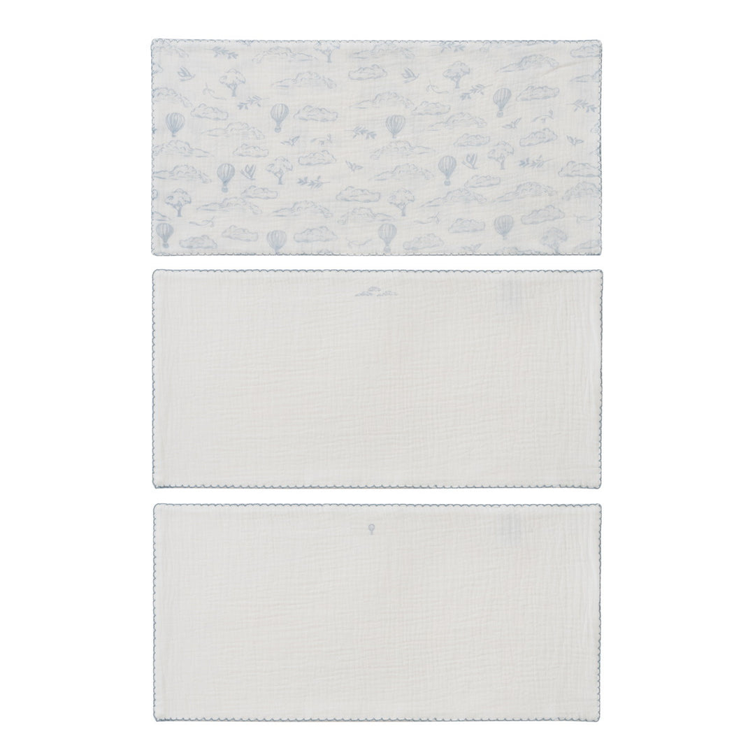 Kipp Baby Blue Cloud Nine Burp Cloth Set of 3