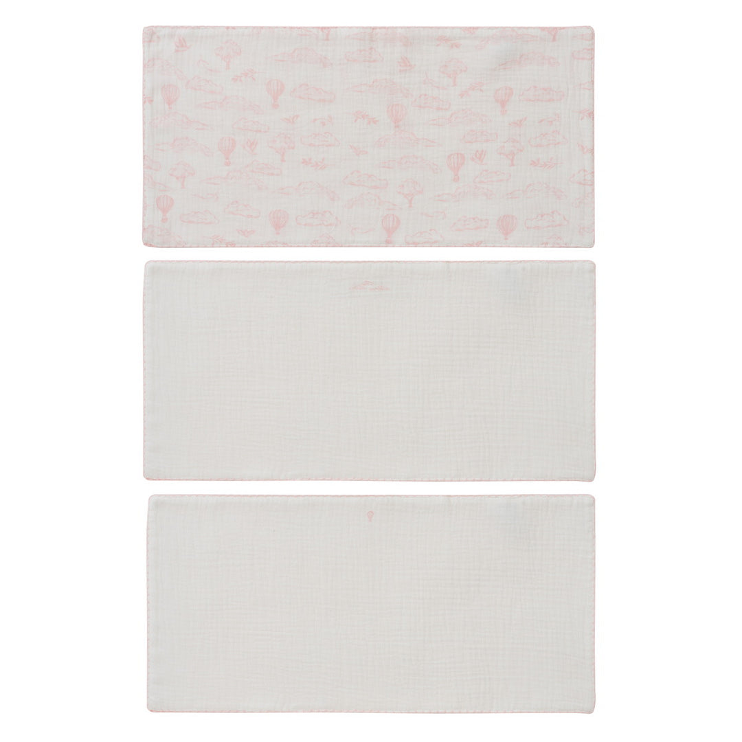 Kipp Baby Pink Cloud Nine Burp Cloth Set of 3