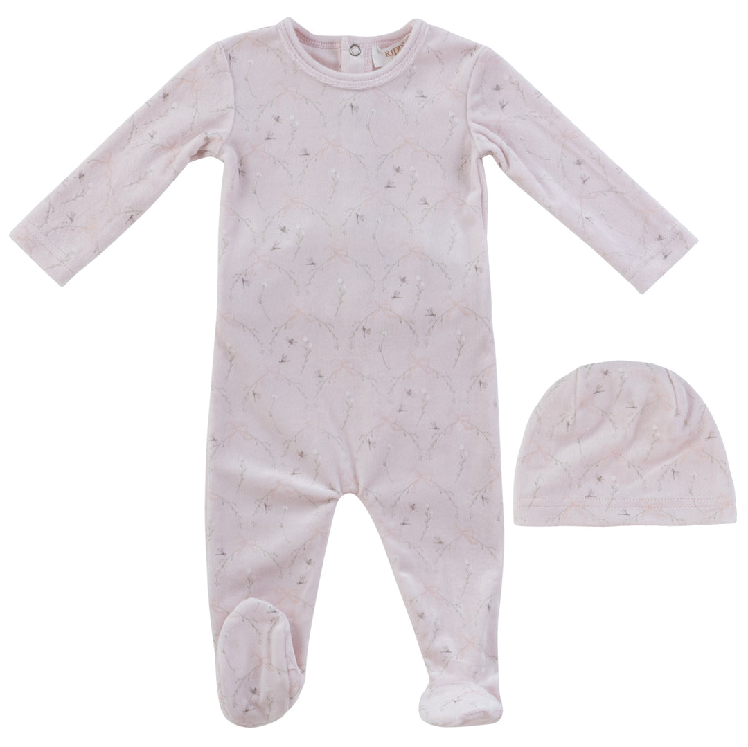 Kipp Pink Flying Ribbons Footie + Hat