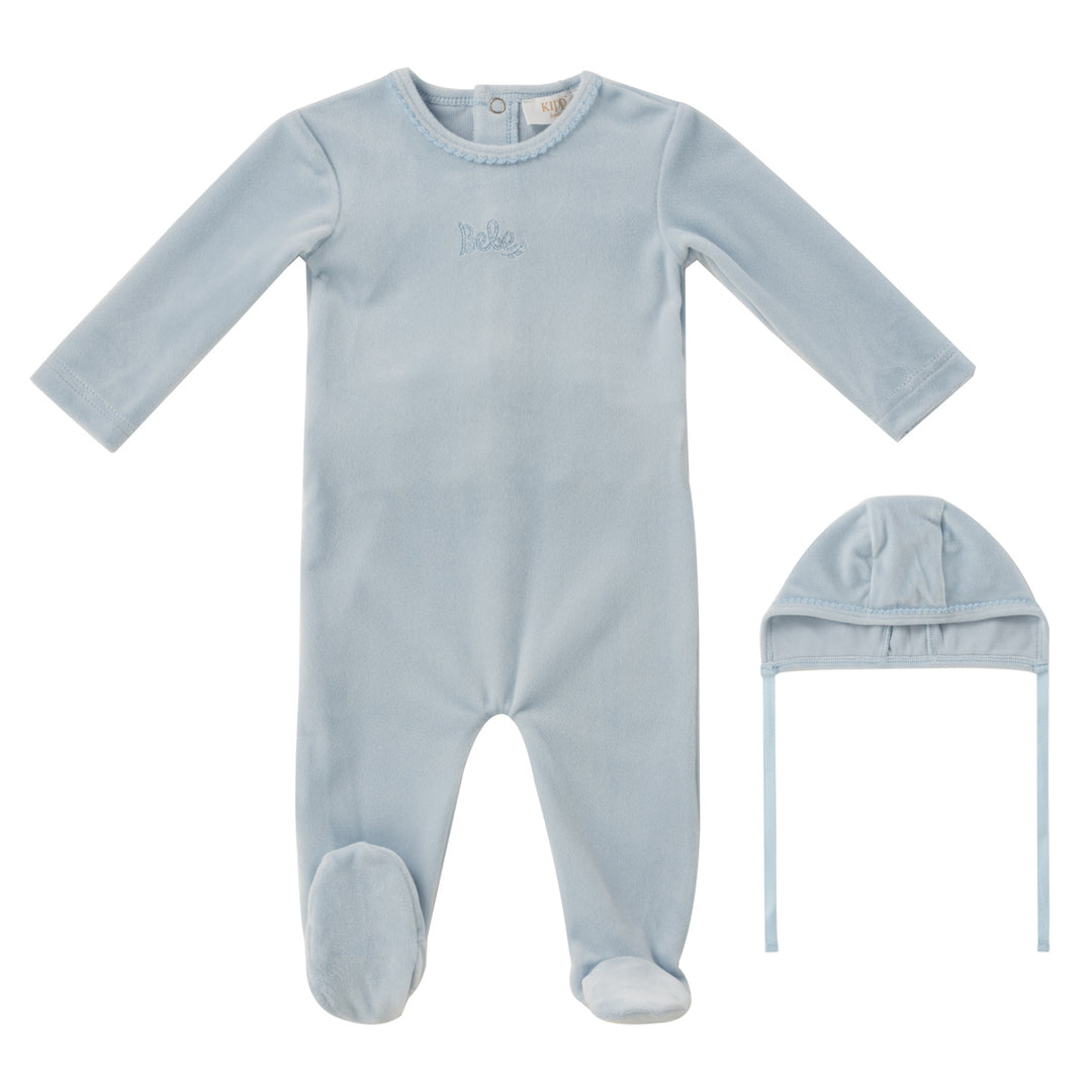Kipp Baby Blue Bebe Footie + Bonnet