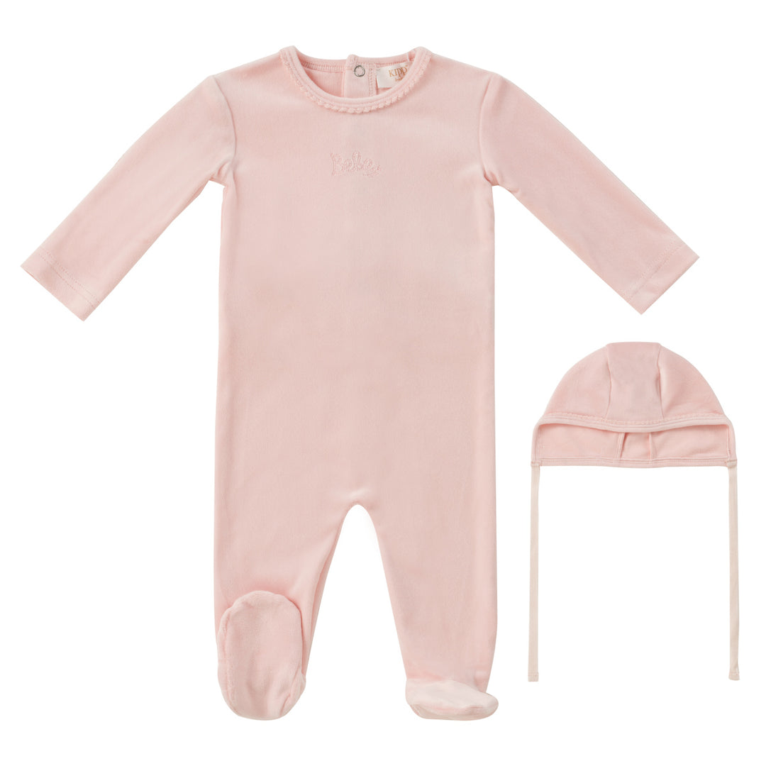 Kipp Baby Pink Bebe Footie + Bonnet