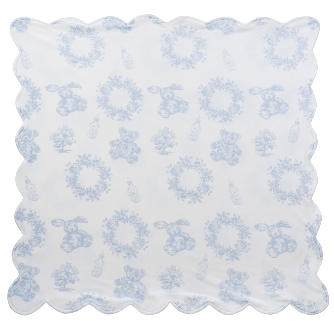 Kipp Baby White Blue Petit Toile Blanket