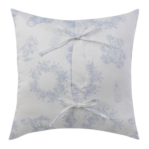 Kipp Baby white and blue Petit Toile accent pillow for nursery decor