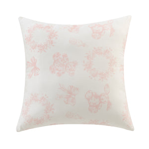 Kipp Baby white and pink Petit Toile accent pillow for nursery decor