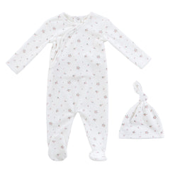 Kipp Baby White Pink Lil Blooms Footie + Hat