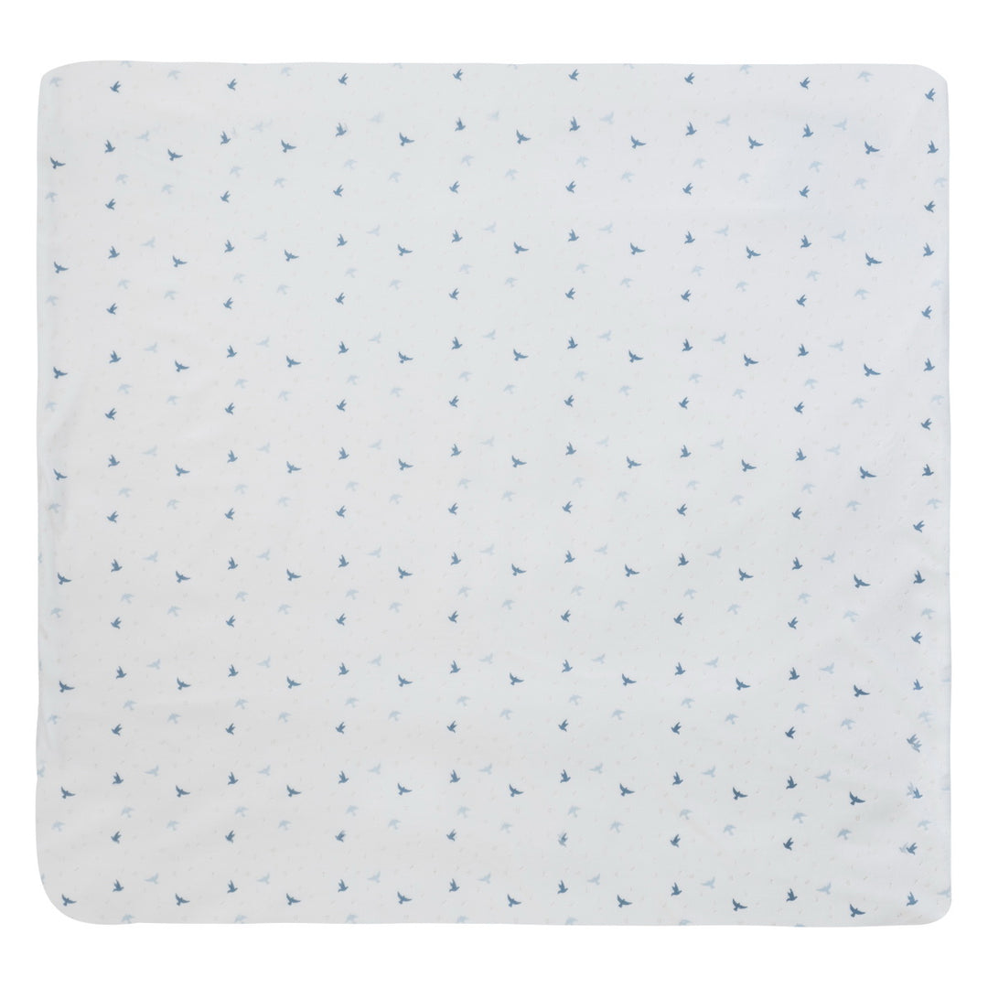 Kipp Baby White Blue Songbird Blanket
