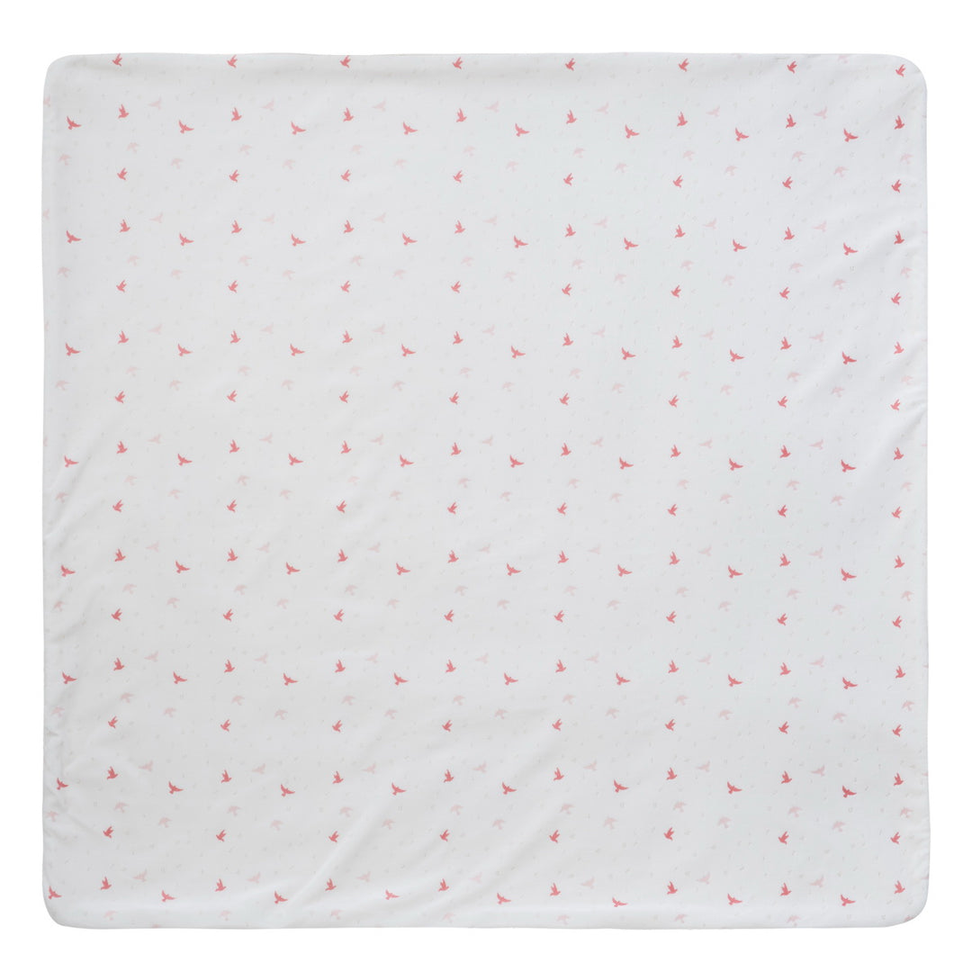 Kipp Baby White Pink Songbird Blanket