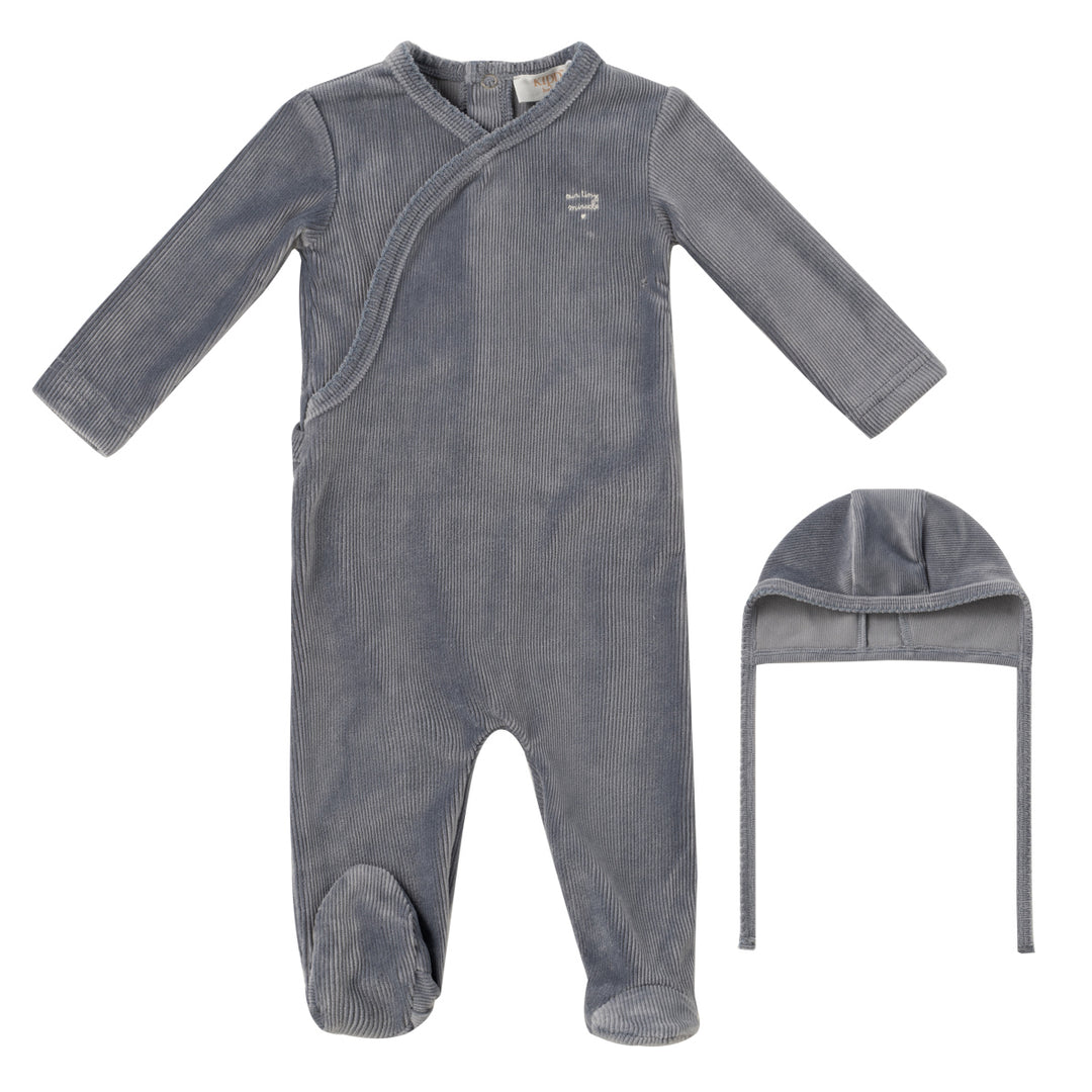 Kipp Baby Blue Tiny Miracle Footie + Bonnet