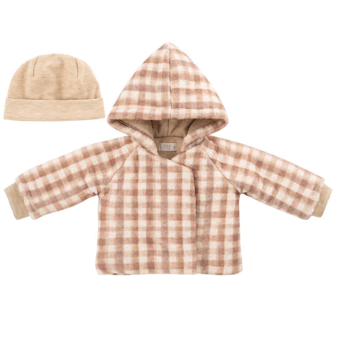 Kipp Baby Check Sherpa Jacket + Hat