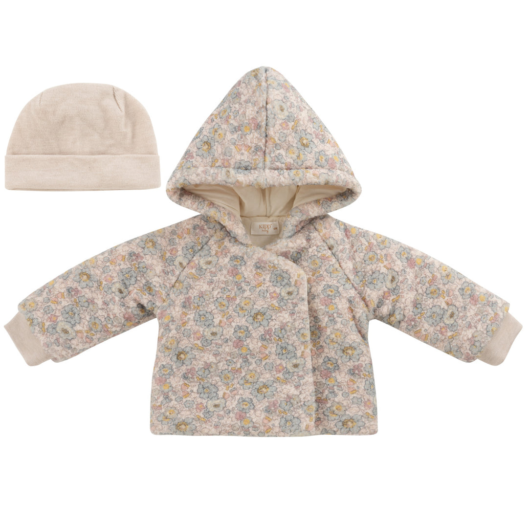Kipp Baby Floral Sherpa Jacket + Hat