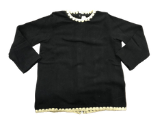 Toddler black carousel stitching top