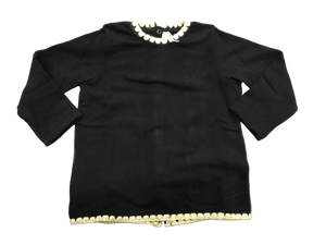 Toddler black carousel stitching top