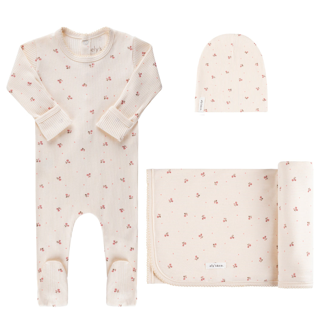 Ely's & Co Ribbed Tulip Pink/Cream - 3 Pc Giftbox