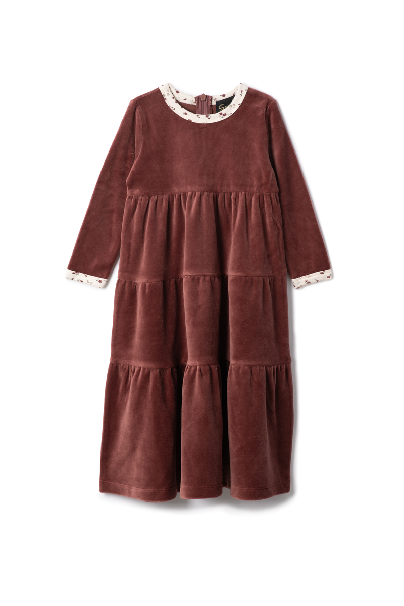 Seal Brick Floral Print Detail Velour Robe