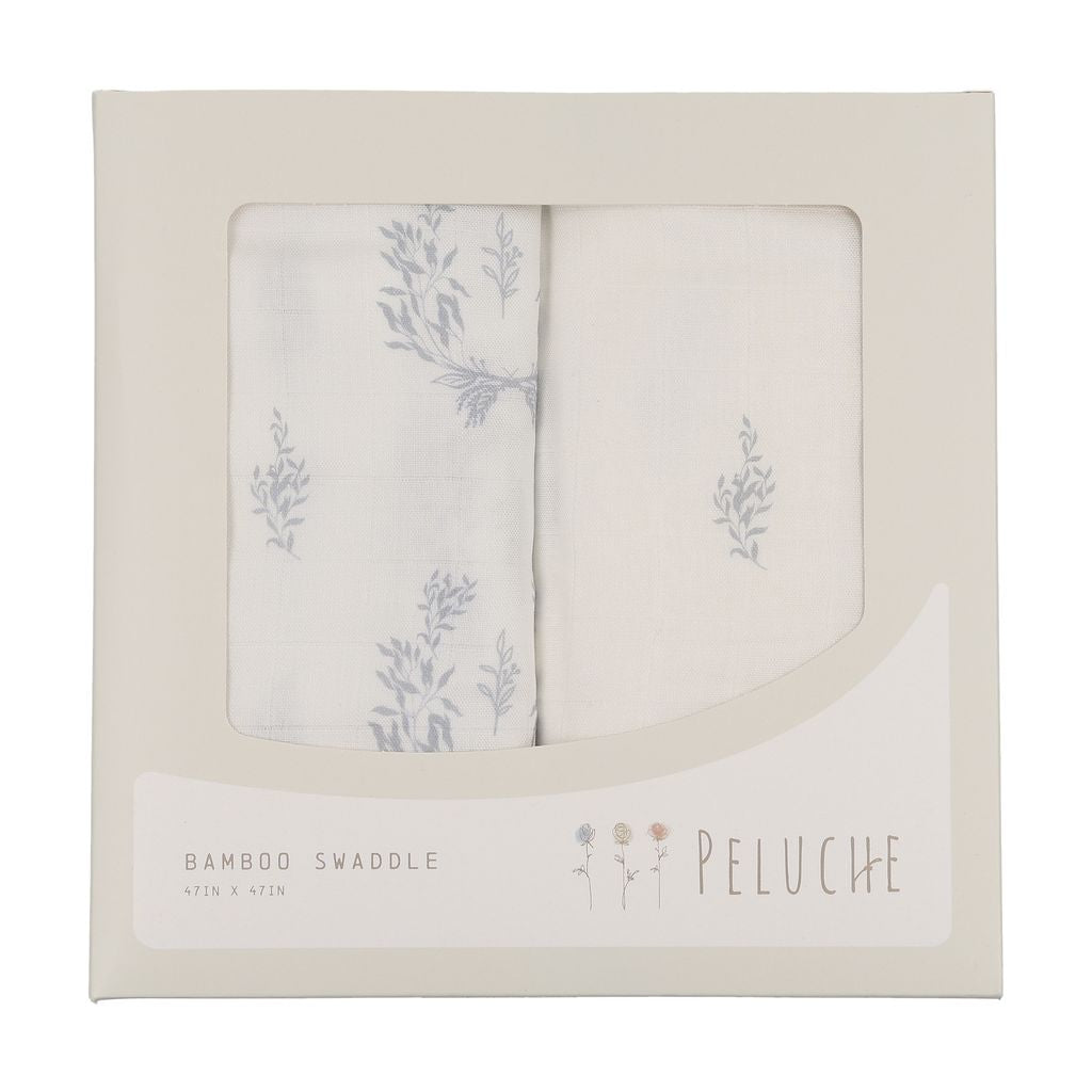 Peluche Botanical Blue 2 Pk Swaddle