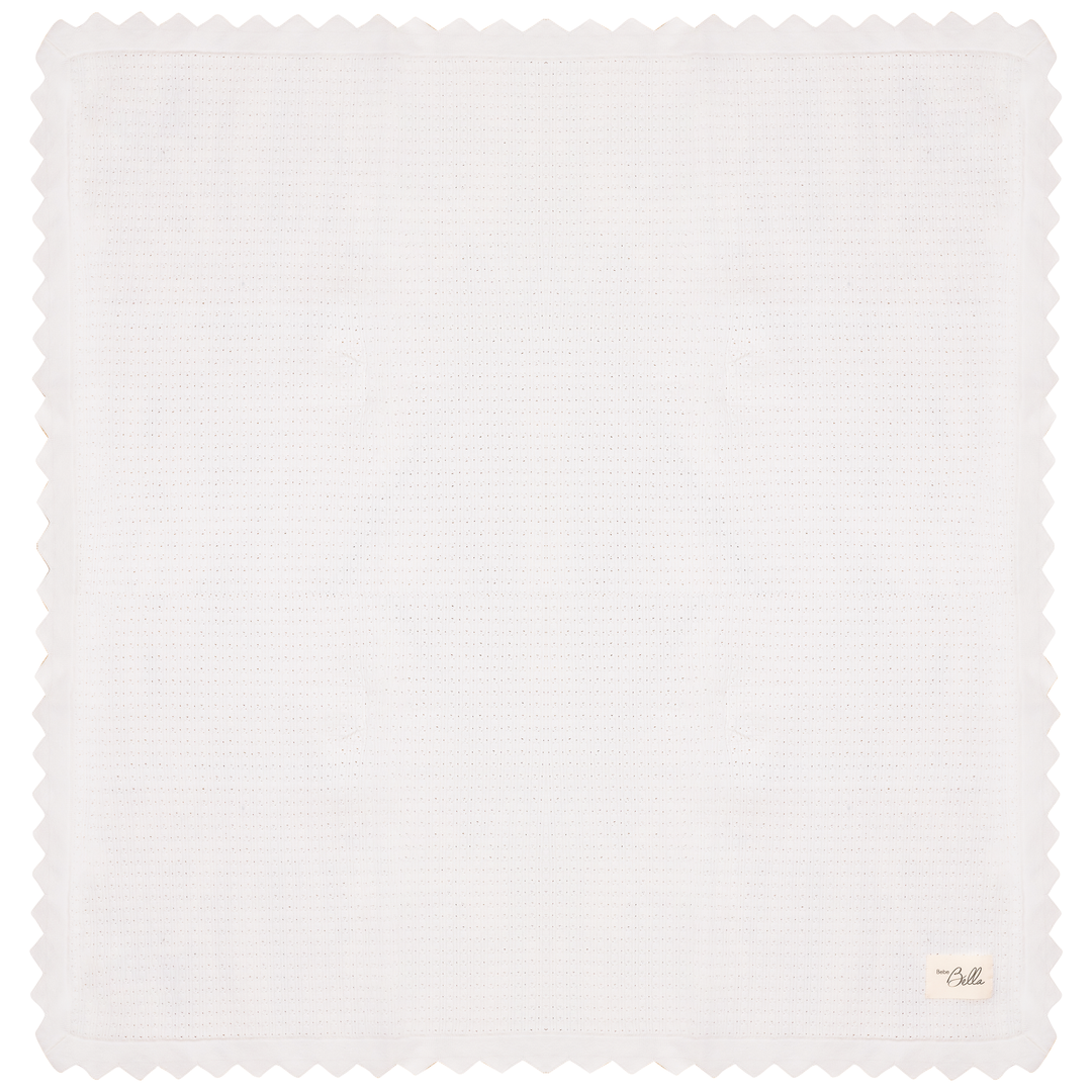Bebe Bella Off White Pointelle Knitted Blanket