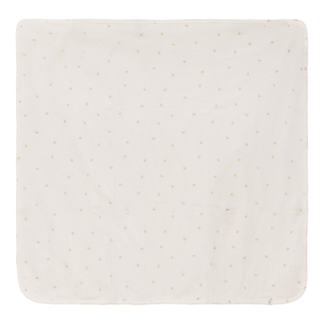 Little Fragile Powder/Gold Crown Print Baby Blanket