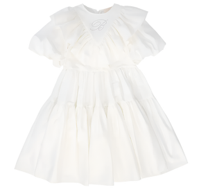 Luxury ivory occasion dress for toddlers and young girls – Miss Blumarine with delicate ruffles